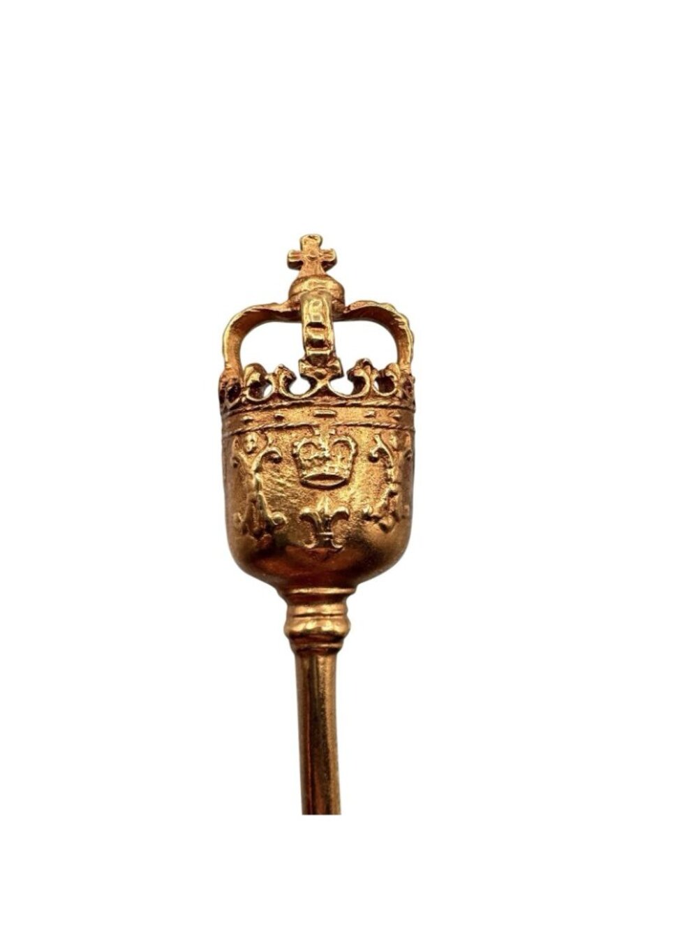Vintage ALVA Museum Replica Gold Tone Royal Scepter Brooch Fleur de Lis 1960s - Picture 4 of 12